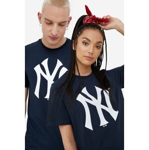 47brand pamut póló Mlb New York Yankees sötétkék, nyomott mintás