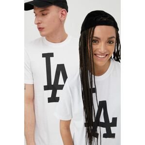 47brand pamut póló Mlb Los Angeles Dodgers fehér, nyomott mintás