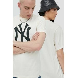 47brand pamut póló Mlb New York Yankees bézs, nyomott mintás