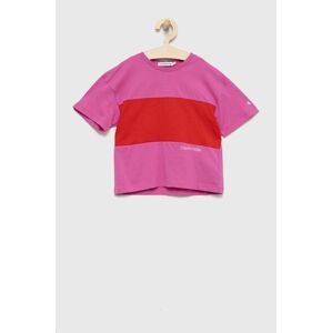 Calvin Klein Jeans gyerek pamut póló rózsaszín