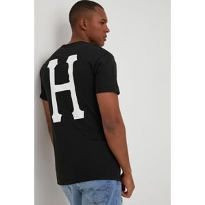 HUF pamut póló fekete, nyomott mintás
