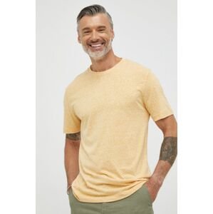 Selected Homme t-shirt sárga, férfi, melange