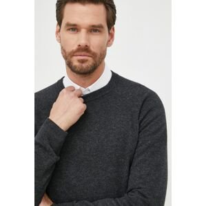 Trussardi gyapjú pulóver könnyű, férfi, szürke