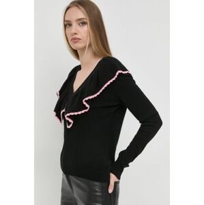Custommade kasmír pulóver könnyű, női, fekete
