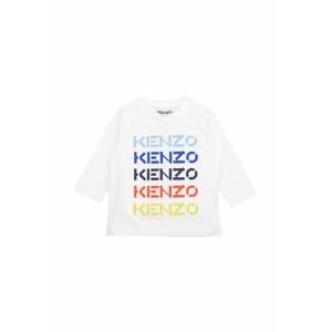 Kenzo Kids gyerek pamut hosszú ujjú felső fehér, nyomott mintás
