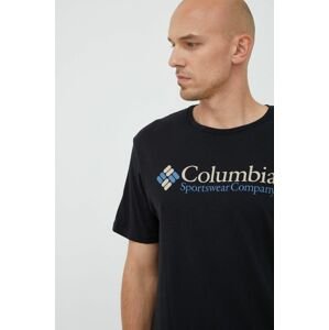 Columbia t-shirt fekete, férfi, nyomott mintás