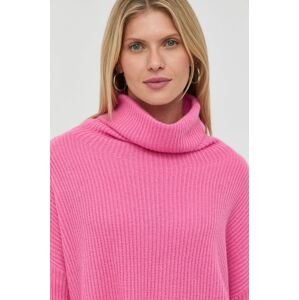 MAX&Co. kasmír pulóver könnyű, női, rózsaszín, garbónyakú