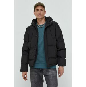 Solid rövid kabát férfi, fekete, téli