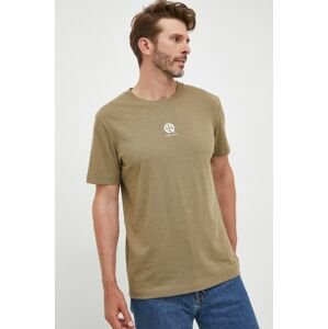 Selected Homme t-shirt zöld, férfi, nyomott mintás