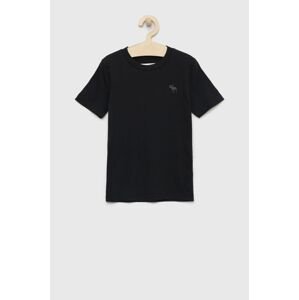Abercrombie & Fitch gyerek póló fekete, nyomott mintás