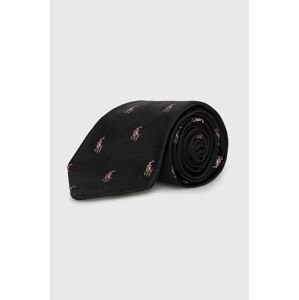 Polo Ralph Lauren selyen nyakkendő fekete