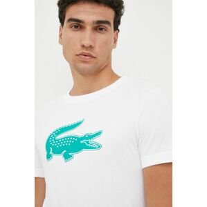 Lacoste t-shirt fehér, férfi, nyomott mintás