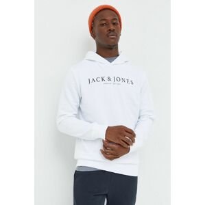 Premium by Jack&Jones felső fehér, férfi, nyomott mintás, kapucnis
