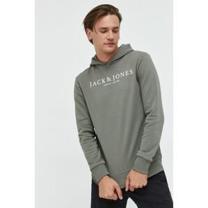 Premium by Jack&Jones felső zöld, férfi, nyomott mintás, kapucnis