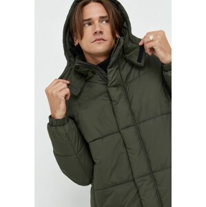 Solid rövid kabát zöld, férfi, téli