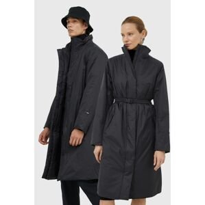 Rains rövid kabát 15500 Long Padded Nylon W Coat fekete, átmeneti