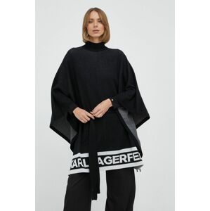 Karl Lagerfeld gyapjú poncsó női, fekete