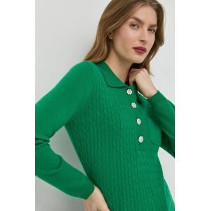 Custommade kasmír pulóver könnyű, női, zöld