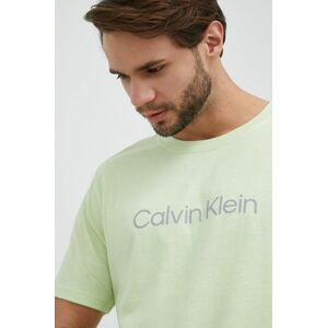 Calvin Klein Performance edzős póló zöld, nyomott mintás
