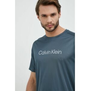 Calvin Klein Performance edzős póló szürke, nyomott mintás