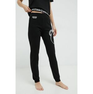 Moschino Underwear pamut melegítőnadrág fekete, női, nyomott mintás