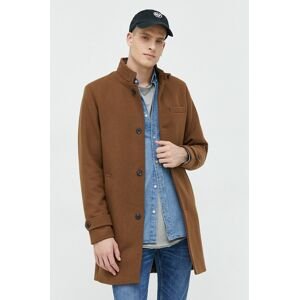 Premium by Jack&Jones kabát gyapjú keverékből barna, átmeneti