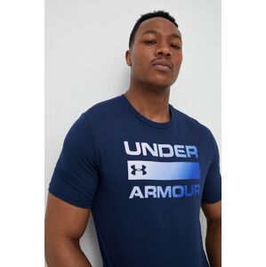 Under Armour t-shirt sötétkék, férfi, nyomott mintás