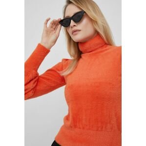 XT Studio pulóver könnyű, női, narancssárga, garbónyakú