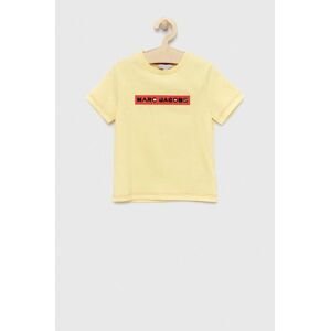 Marc Jacobs gyerek pamut póló sárga, nyomott mintás