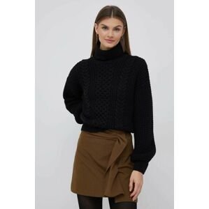 Selected Femme pulóver meleg, női, fekete, garbónyakú