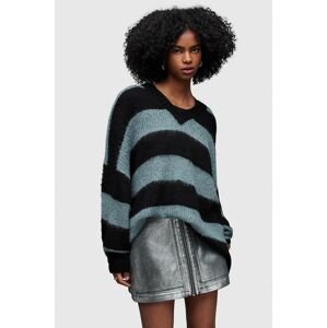 AllSaints gyapjúkeverék pulóver női, fekete