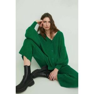 Answear Lab kardigán és nadrág zöld, női