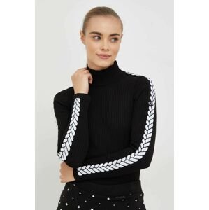 Newland pulóver könnyű, női, fekete, félgarbó nyakú