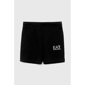 EA7 Emporio Armani gyerek pamut rövidnadrág fekete