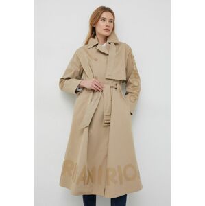 Emporio Armani kabát női, bézs, átmeneti, kétsoros gombolású