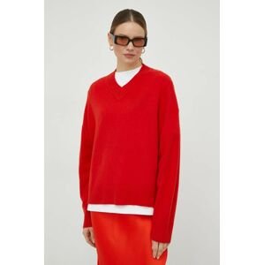 Samsoe Samsoe gyapjú pulóver könnyű, női, piros