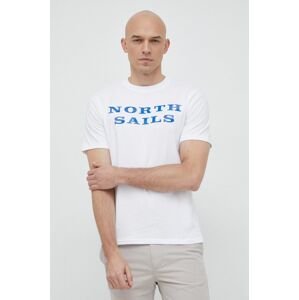 North Sails pamut póló fehér, nyomott mintás