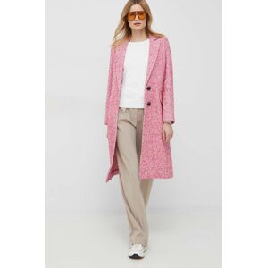 Sisley kabát gyapjú keverékből rózsaszín, átmeneti