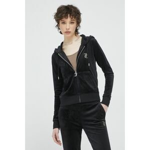 Juicy Couture felső Mixed Colour Diamente fekete, női, nyomott mintás, kapucnis
