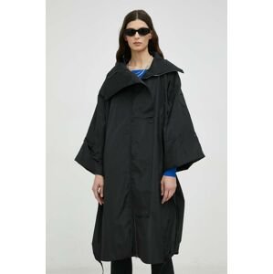 MMC STUDIO kabát női, fekete, átmeneti, oversize