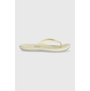 Crocs flip-flop Crocband Flip bézs, női, lapos talpú, 207714