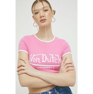 Von Dutch t-shirt női, rózsaszín