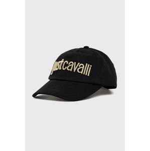 Just Cavalli pamut baseball sapka fekete, nyomott mintás