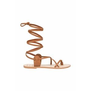 Manebi bőr szandál Tie-Up Leather Sandals barna, női, L 7.1 Y0