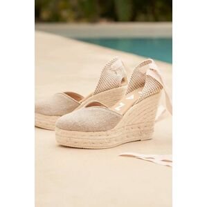 Manebi espadrilles Heart-Shaped Wedge Espadrilles bézs, O 7.1 WH