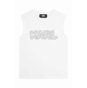 Karl Lagerfeld gyerek pamut felső fehér, nyomott mintás
