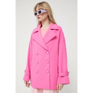 Chiara Ferragni kabát női, rózsaszín, átmeneti, kétsoros gombolású