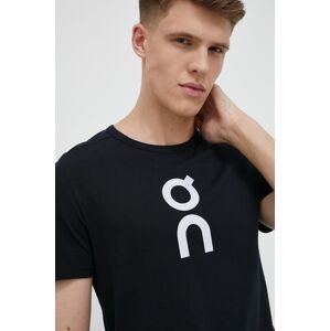 On-running t-shirt fekete, férfi, nyomott mintás