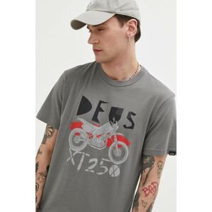 Deus Ex Machina pamut póló szürke, nyomott mintás
