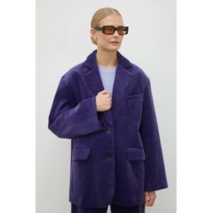 Lovechild kordbársony kabát lila, sima, egysoros gombolású